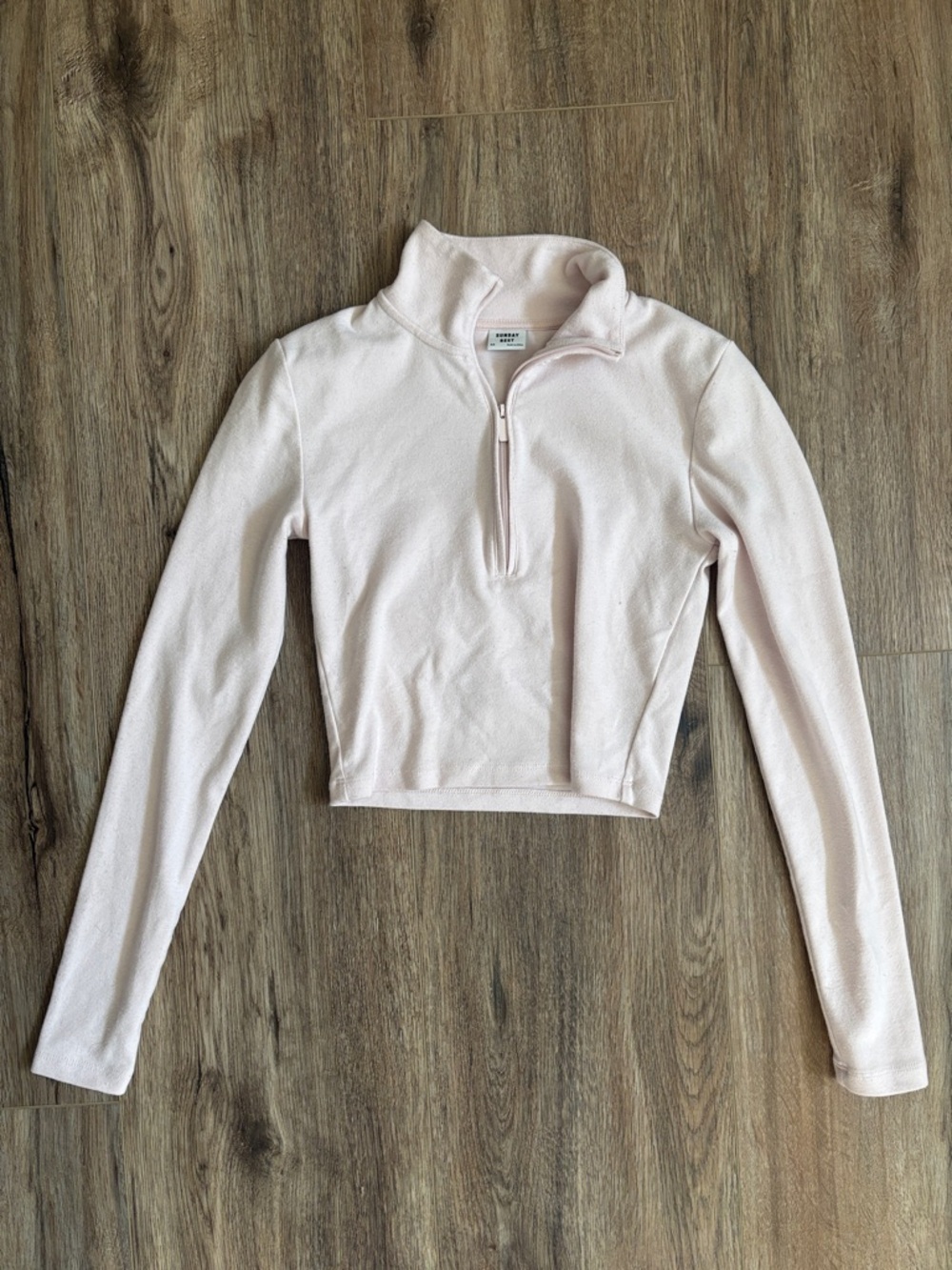 Aritzia/Sunday Best Soft Zip-Up Pullover - Pale Blush